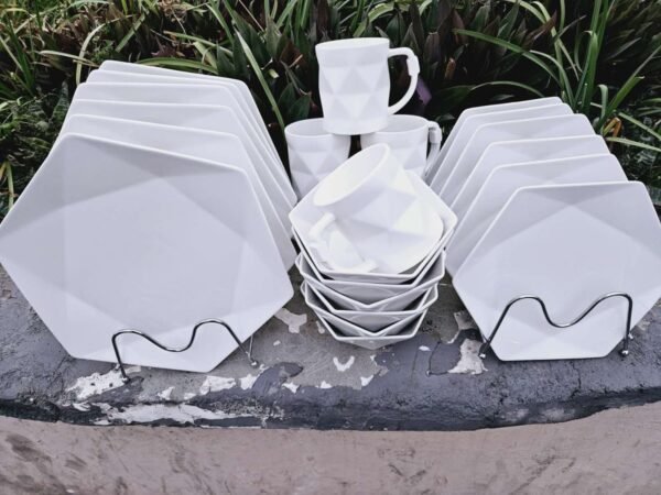 24-Piece Trendy Hexagonal Dinner Set