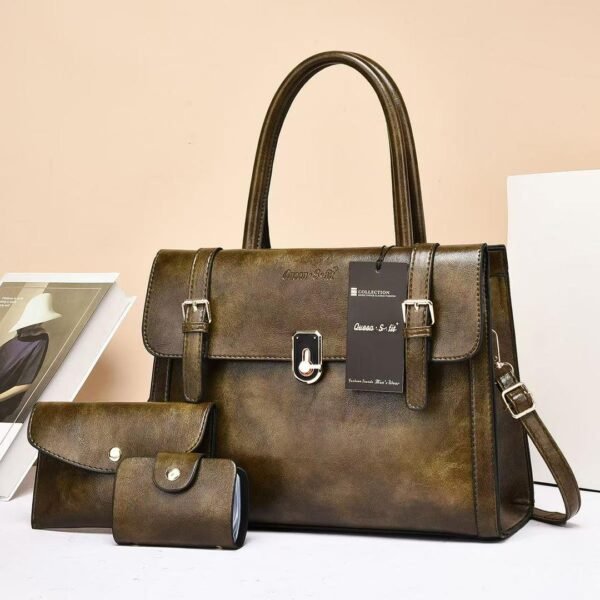 3-in-1 Super Cute Women’s Handbag Set – Tote, Sling & Purse - Image 3