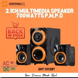 Sayona SHT-1212BT 2.1CH Subwoofer – AC/DC, Bluetooth, FM, USB, SD | Powerful Bass