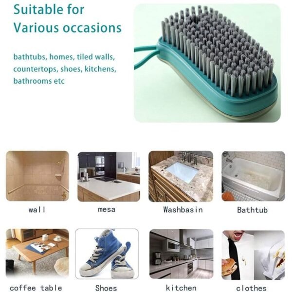 Multifunction Hydraulic Cleaning Brush with Soap Dispenser – For Shoes, Clothes, Kitchen & Floor Cleaning - Image 3