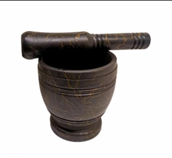 Black Marble Pestle and Mortar – Spice & Herb Grinder for Kitchen Use - Image 2