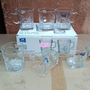 6 pcs Clear Glass Coffee Mug